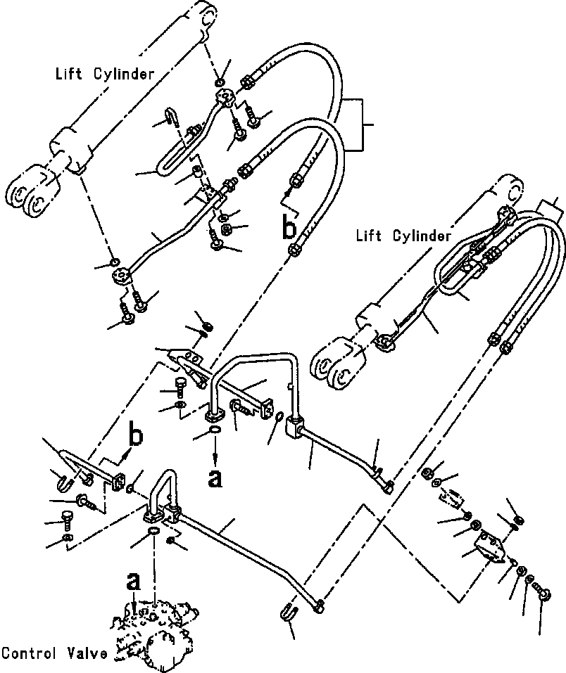 Wheel Loaders Komatsu / WA320-3L S/N A30001-UP(WA3203) / FIG. T4140-01A0 LIFT CYLINDER - HYDRAULIC PIPING(T-024 : T4140-01A0)
