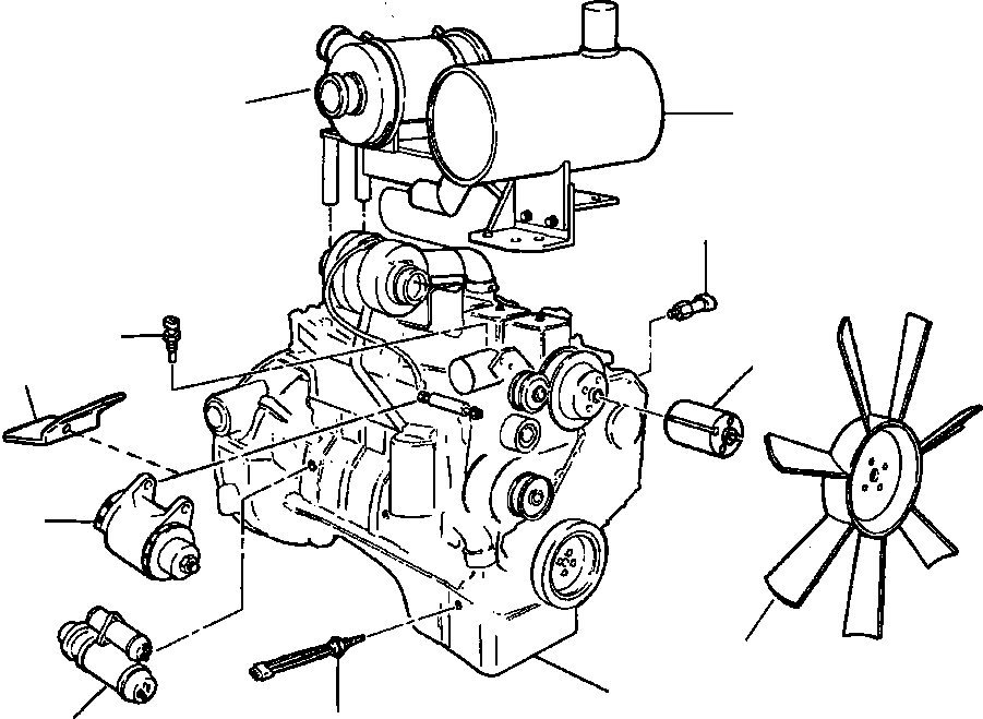 Wheel Loaders Komatsu / WA320-3MC S/N A31001-Up(WA3203AP) / FIG NO. B0000-00A0 ENGINE AND ACCESSORIES(B-002 : B0000W32.000)