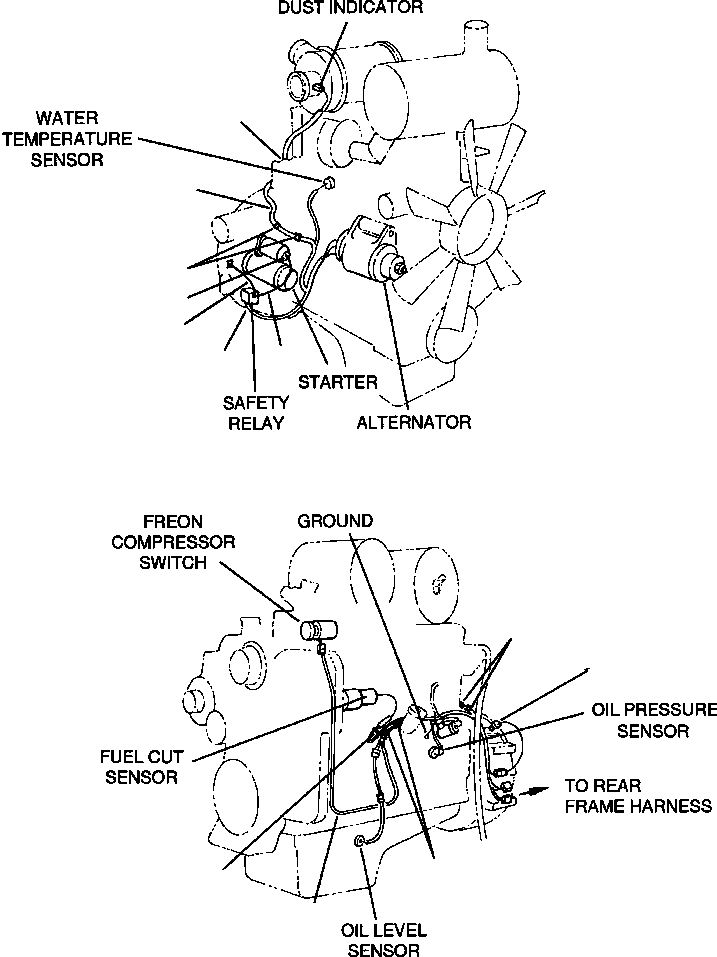 Wheel Loaders Komatsu / WA320-3MC S/N A31001-Up(WA3203AP) / FIG NO. B0000-02A0 ELECTRICAL SYSTEM ENGINE AND TRANSMISSION LINE(B-006 : B0000W32.002)