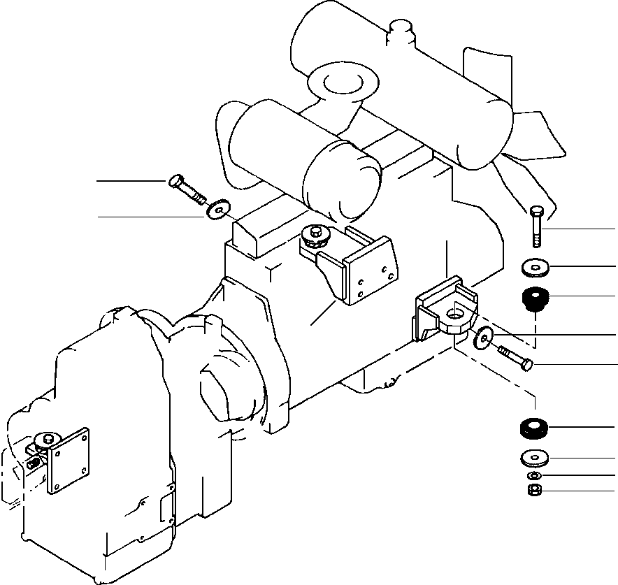 Wheel Loaders Komatsu / WA320-3MC S/N A31001-Up(WA3203AP) / FIG NO. B0100-01A0 ENGINE MOUNTING PARTS(B-012 : B0100W32.001)
