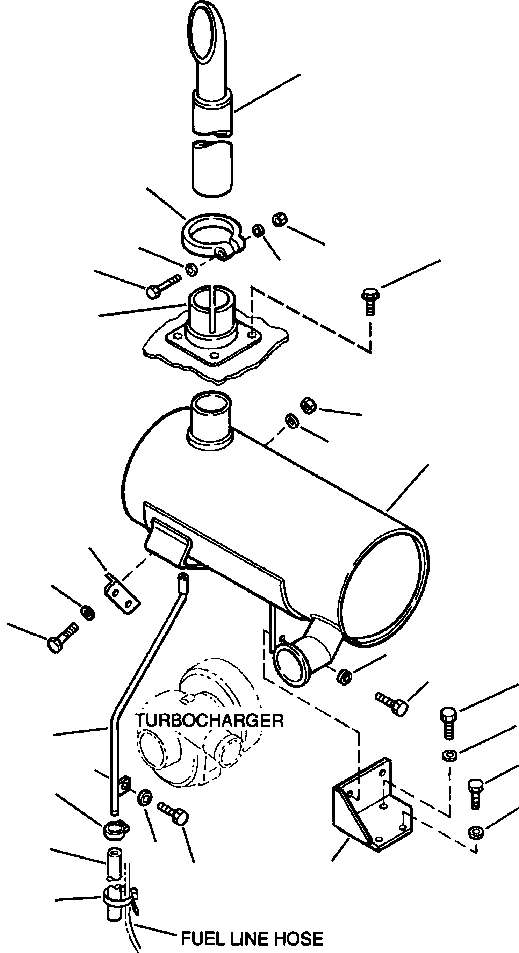 Wheel Loaders Komatsu / WA320-3MC S/N A31001-Up(WA3203AP) / FIG NO. B1610-A2A6 MUFFLER(B-026 : B1610W32.001)