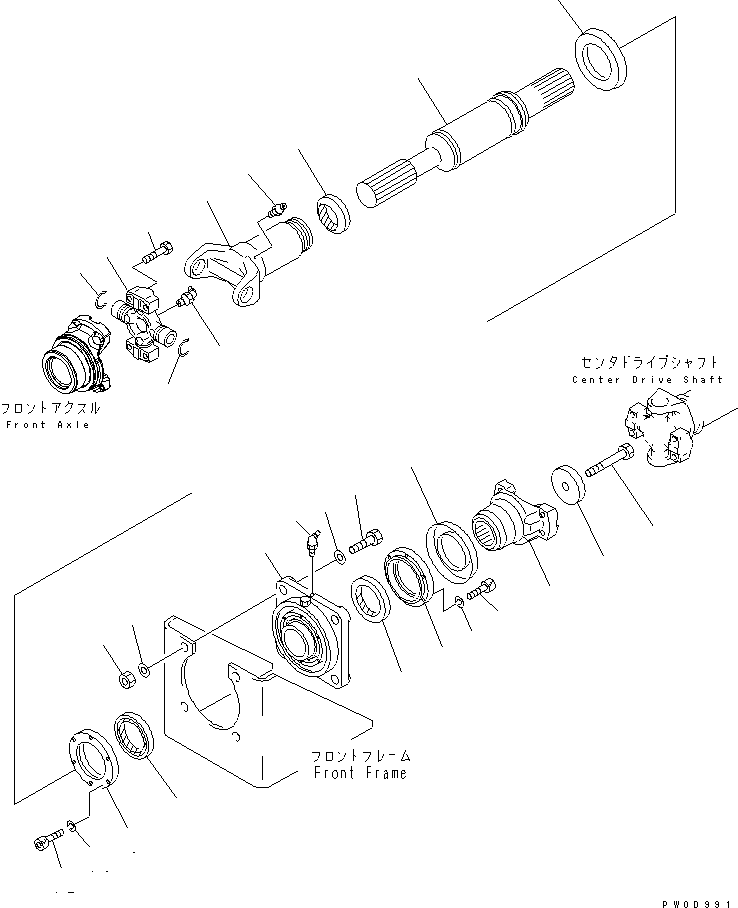 Wheel Loaders Komatsu / WA380-5L S/N A52001-UP(WA380-0E) / DRIVE SHAFT (FRONT)(150020 : F4200-02A0)
