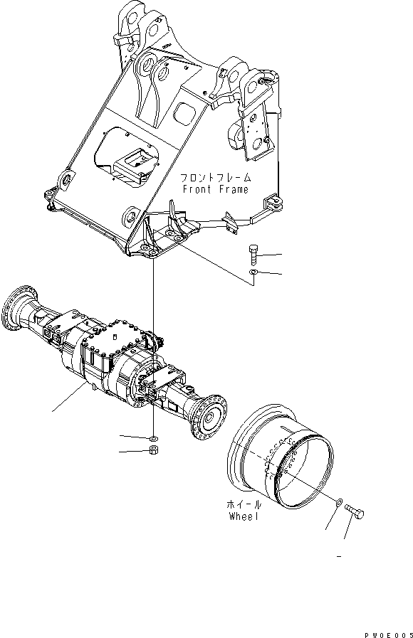 Wheel Loaders Komatsu / WA380-5L S/N A52001-UP(WA380-0E) / FRONT AXLE MOUNTING(150260 : F4400-01A0)