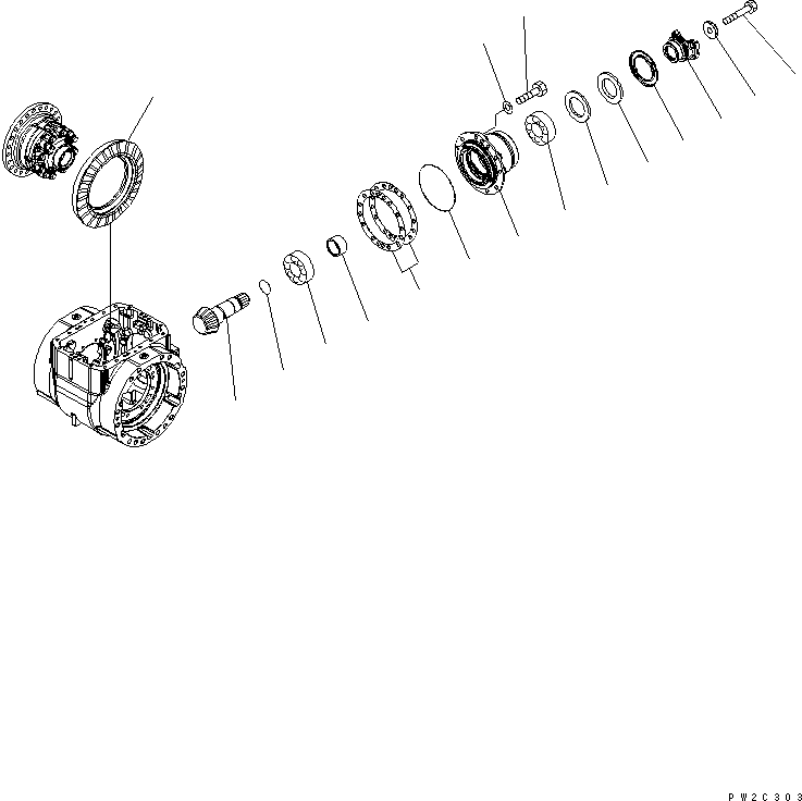 Wheel Loaders Komatsu / WA380-5L S/N A52001-UP(WA380-0E) / FRONT AXLE (DIFFERENTIAL PINION AND GEAR ASSEMBLY)(150280 : F4400-03A0)