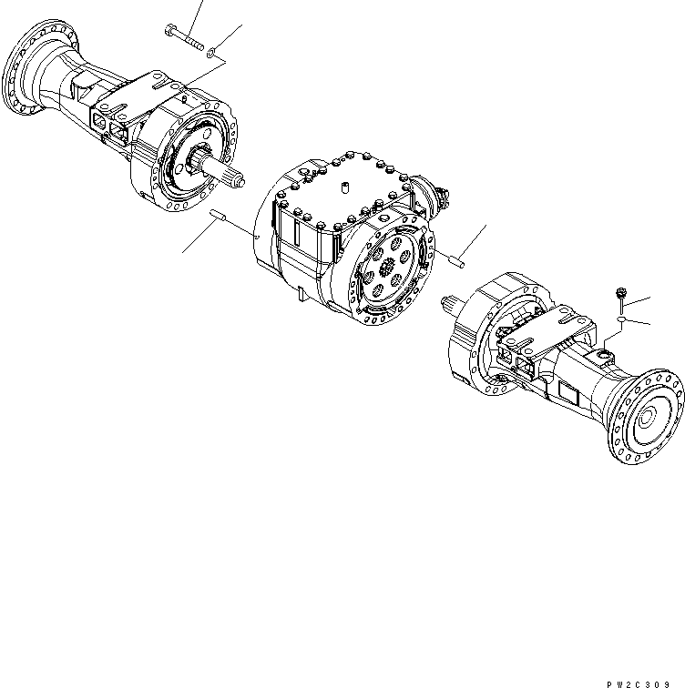 Wheel Loaders Komatsu / WA380-5L S/N A52001-UP(WA380-0E) / FRONT AXLE (AXLE JOINING AND OIL LEVEL GAUGE)(150340 : F4400-08A0)
