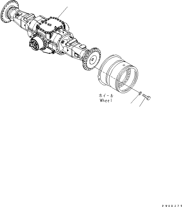 Wheel Loaders Komatsu / WA380-5L S/N A52001-UP(WA380-0E) / REAR AXLE (WHEEL MOUNTING)(150350 : F4500-01A0)