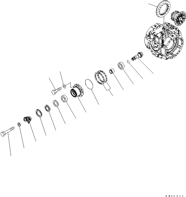 Wheel Loaders Komatsu / WA380-5L S/N A52001-UP(WA380-0E) / REAR AXLE (DIFFERENTIAL PINION AND GEAR ASSEMBLY)(150370 : F4500-03A0)