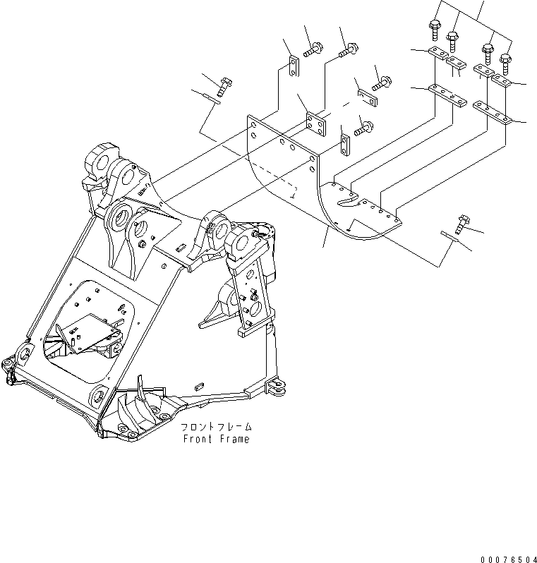 Wheel Loaders Komatsu / WA380-5L S/N A52001-UP(WA380-0E) / FRONT FRAME UNIT (WASTE HANDLER TOP GUARD)(210030 : J4110-04A0)