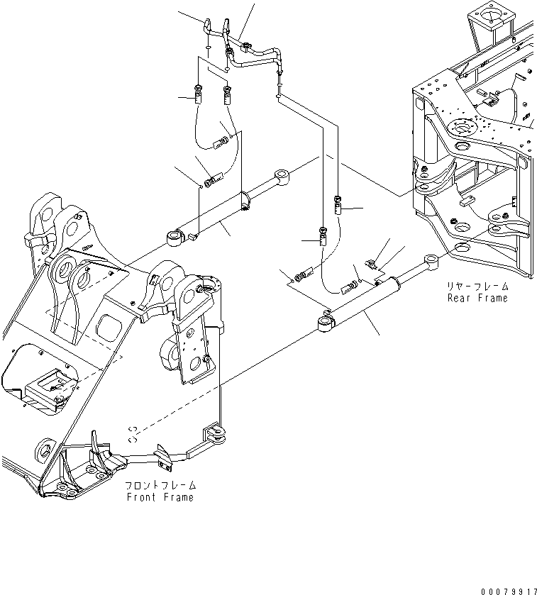 Wheel Loaders Komatsu / WA380-5L S/N A52001-UP(WA380-0E) / STEERING CYLINDER (HYDRAULIC STEERING CYLINDER LINE)(210070 : J4140-01A0)