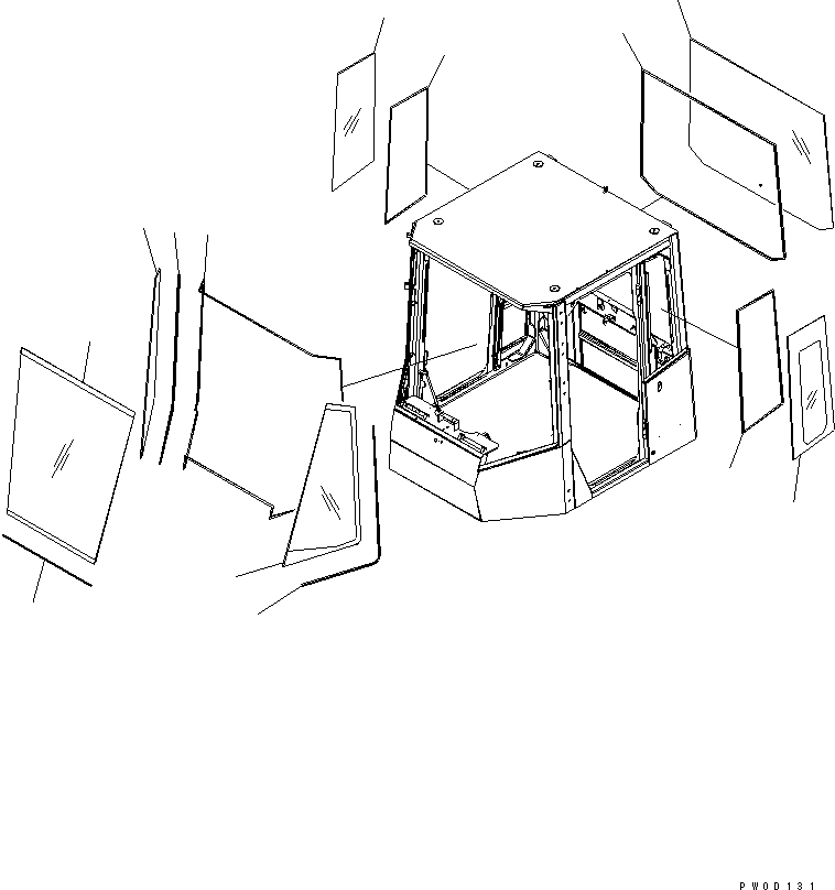 Wheel Loaders Komatsu / WA380-5L S/N A52001-UP(WA380-0E) / ROPS CAB (WINDOW GLASS)(#A52001-A52189)(240110 : K0210-01A0)