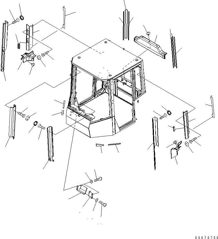 Wheel Loaders Komatsu / WA380-5L S/N A52001-UP(WA380-0E) / ROPS CAB (INSIDE TRIM)(#A52001-A52189)(240120 : K0210-02A0)