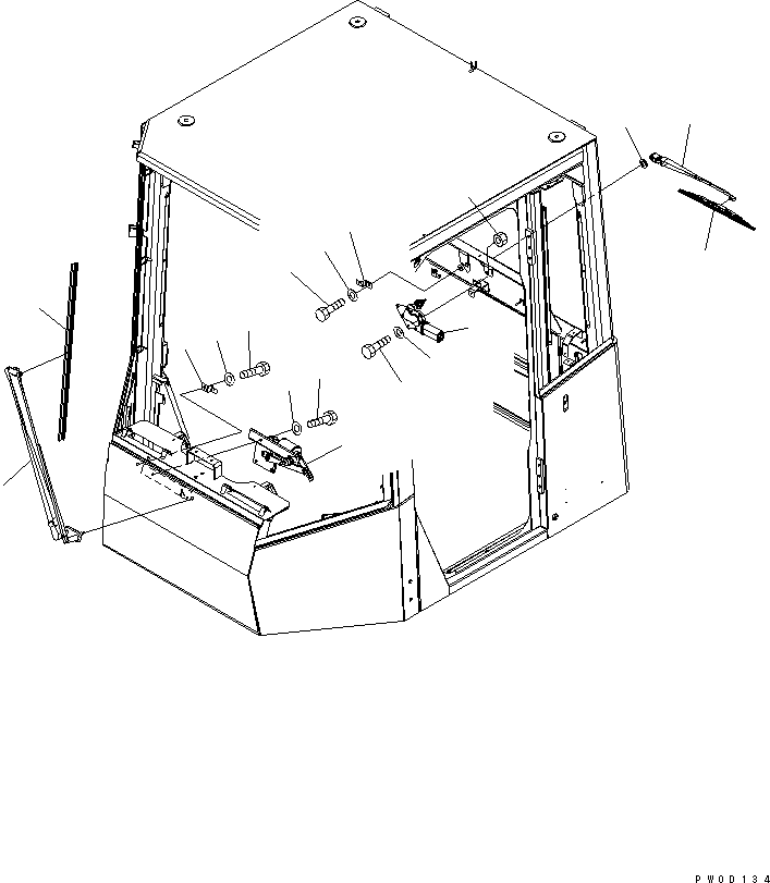 Wheel Loaders Komatsu / WA380-5L S/N A52001-UP(WA380-0E) / ROPS CAB (WINDOW WIPERS)(#A52001-A52189)(240140 : K0210-04A0)