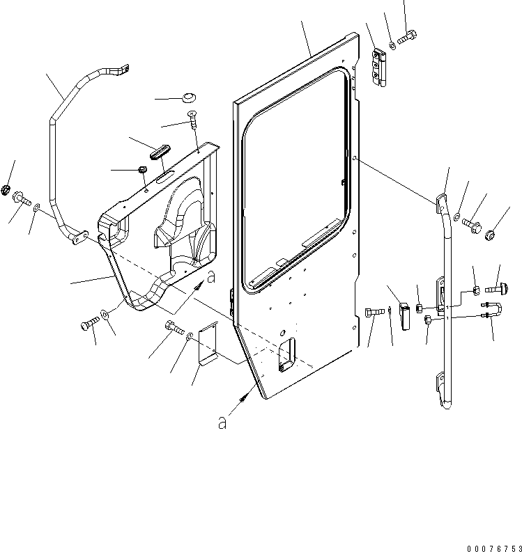 Wheel Loaders Komatsu / WA380-5L S/N A52001-UP(WA380-0E) / ROPS CAB (LEFT DOOR RELATED PARTS)(#A52001-A52189)(240220 : K0210-12A0)