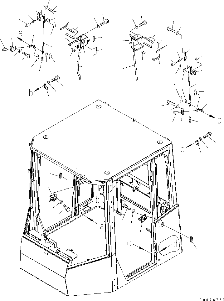 Wheel Loaders Komatsu / WA380-5L S/N A52001-UP(WA380-0E) / ROPS CAB (DOOR LEVER RELATED PARTS)(#A52001-A52189)(240290 : K0210-19A0)