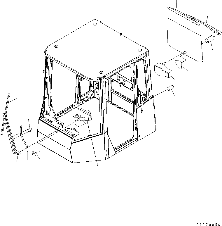 Wheel Loaders Komatsu / WA380-5L S/N A52001-UP(WA380-0E) / ROPS CAB (FRITZMEIER) (WINDOW WIPERS AND MOTORS)(#A52190-)(240460 : K0210-37A0)