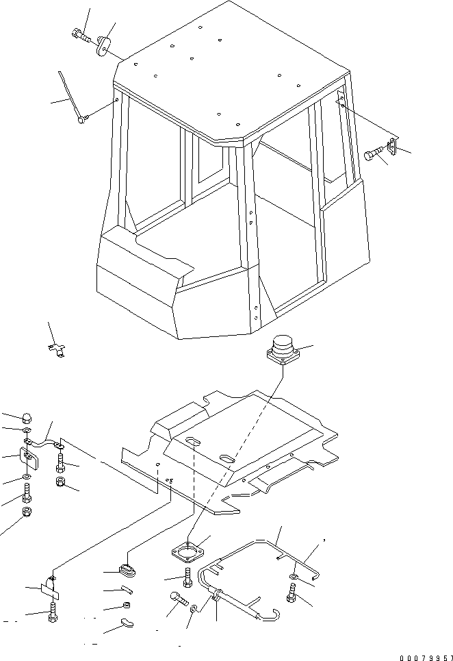 Wheel Loaders Komatsu / WA380-5L S/N A52001-UP(WA380-0E) / ROPS CAB (FRITZMEIER) (INSIDE PARTS)(#A52190-)(240470 : K0210-38A0)