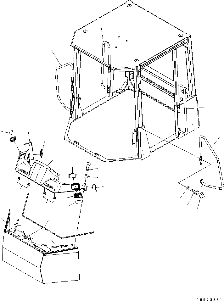 Wheel Loaders Komatsu / WA380-5L S/N A52001-UP(WA380-0E) / ROPS CANOPY (HANDRAILS)(240610 : K0410-02A0)