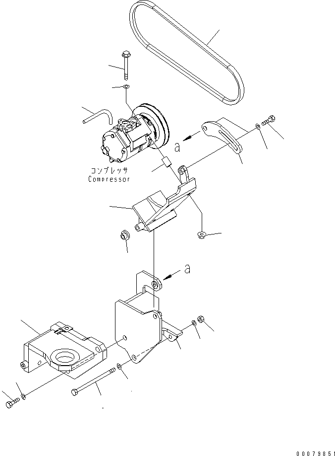 Wheel Loaders Komatsu / WA380-5L S/N A52001-UP(WA380-0E) / AIR CONDITIONER (COMPRESSOR MOUNTING)(240700 : K0711-01A0)