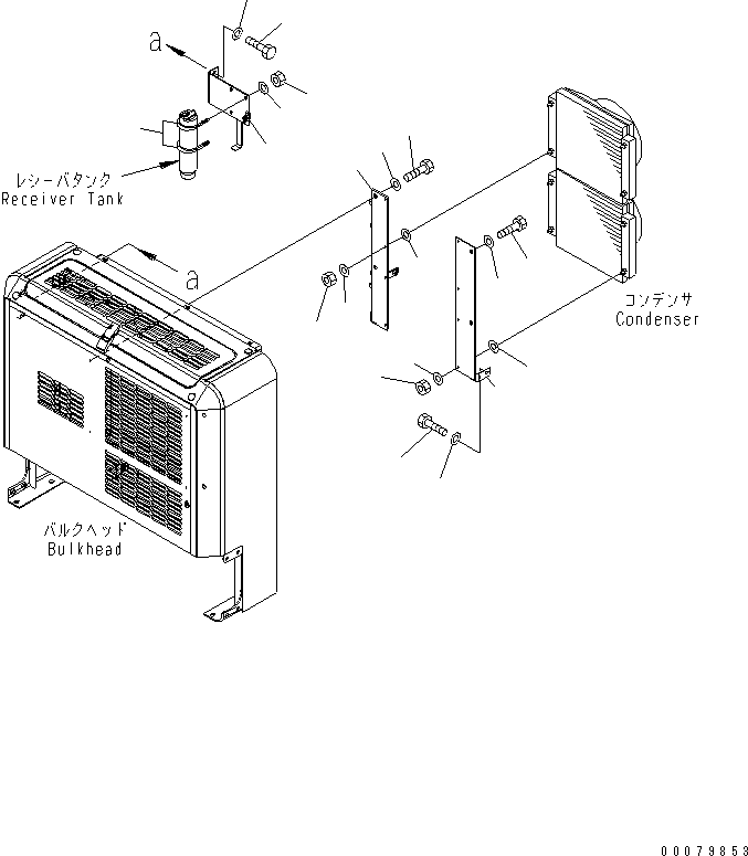Wheel Loaders Komatsu / WA380-5L S/N A52001-UP(WA380-0E) / AIR CONDITIONER (CONDENSER MOUNTING)(240720 : K0711-03A0)