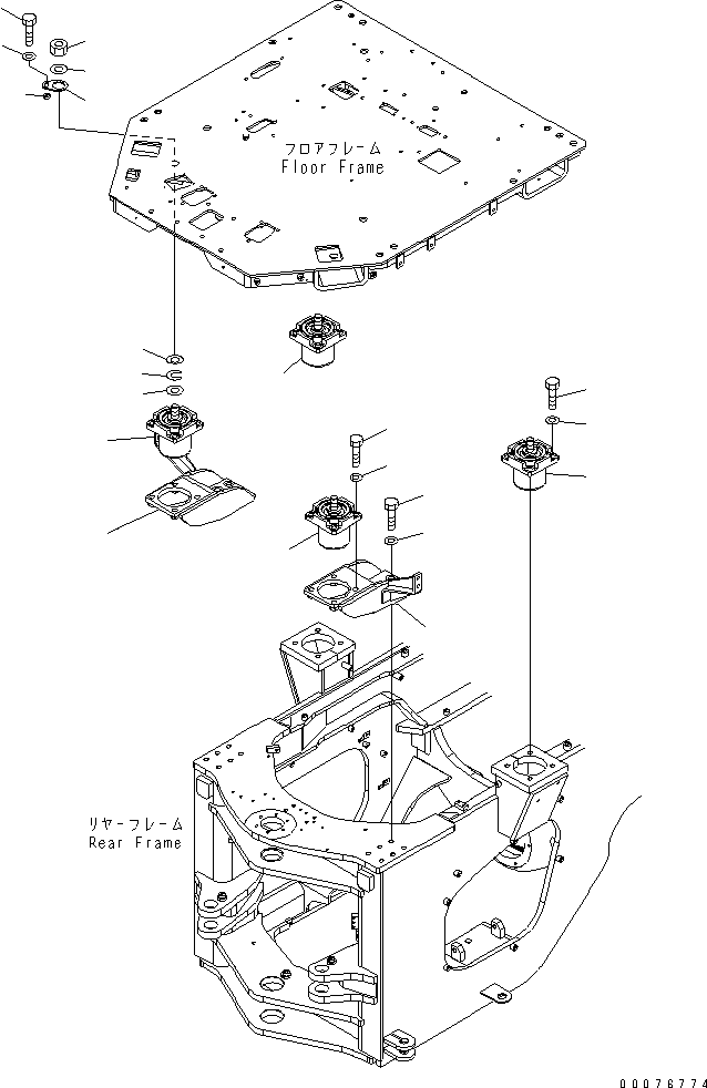 Wheel Loaders Komatsu / WA380-5L S/N A52001-UP(WA380-0E) / FLOOR SUPPORT(240780 : K4100-01A0)