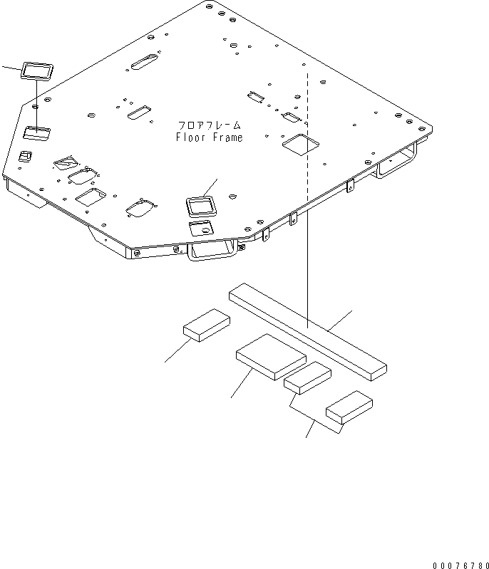 Wheel Loaders Komatsu / WA380-5L S/N A52001-UP(WA380-0E) / FLOOR FRAME (SOUND INSULATION)(240830 : K4200-15A0)