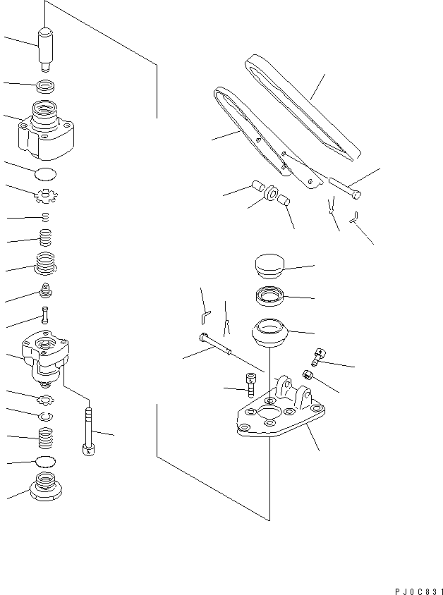 Wheel Loaders Komatsu / WA380-5L S/N A52001-UP(WA380-0E) / TREADLE VALVE (SINGLE INNER PARTS)(241280 : K4460-13A0)