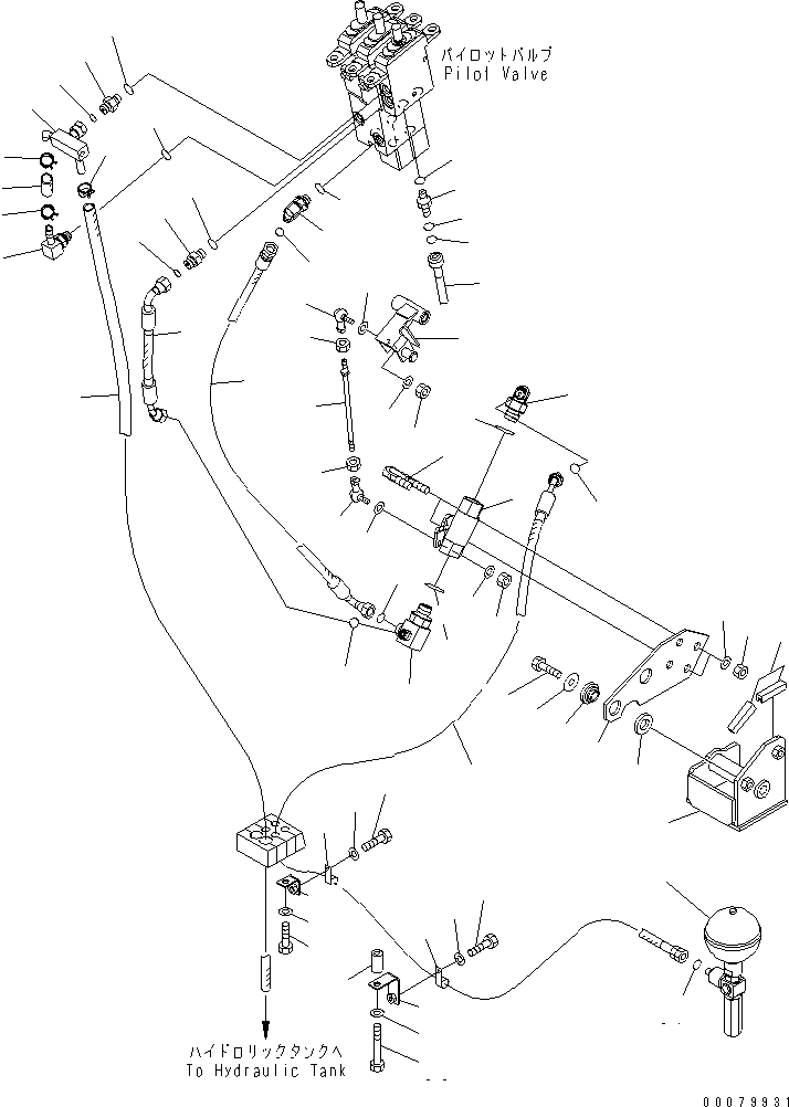 Wheel Loaders Komatsu / WA380-5L S/N A52001-UP(WA380-0E) / LOADER CONTROL (SAFETY LOCK VALVE PIPING - 3-SPOOL VALVE)(241410 : K4500-12A0)