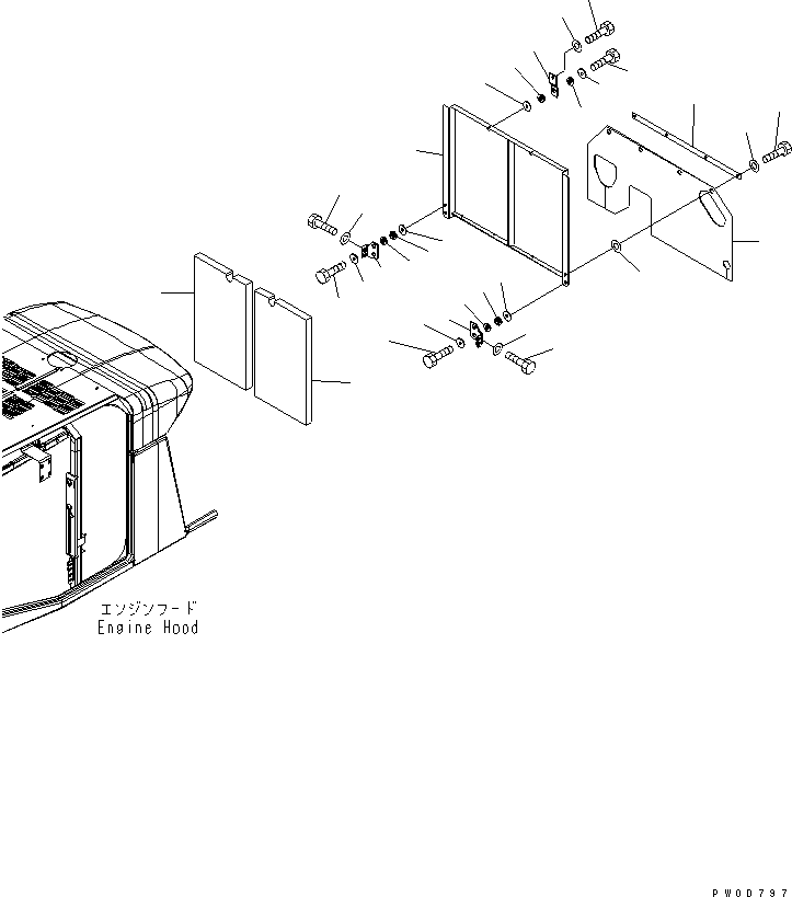 Wheel Loaders Komatsu / WA380-5L S/N A52001-UP(WA380-0E) / HOOD (BAFFLES)(270020 : M4100-02A0)