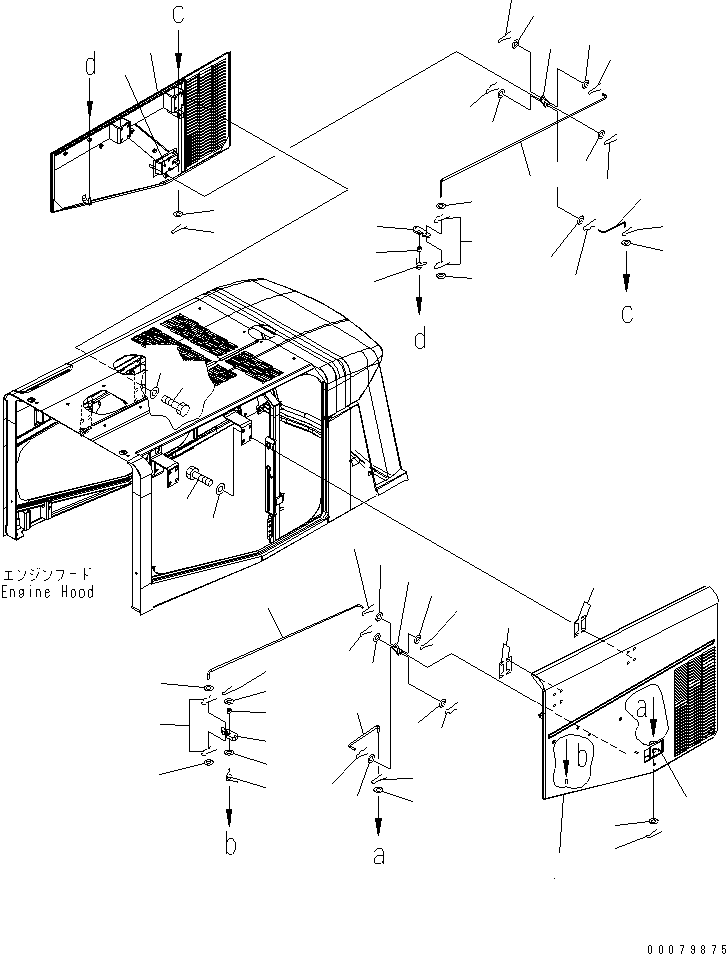 Wheel Loaders Komatsu / WA380-5L S/N A52001-UP(WA380-0E) / HOOD (FULL FENDER DOOR AND SPRING)(270060 : M4100-05A1)