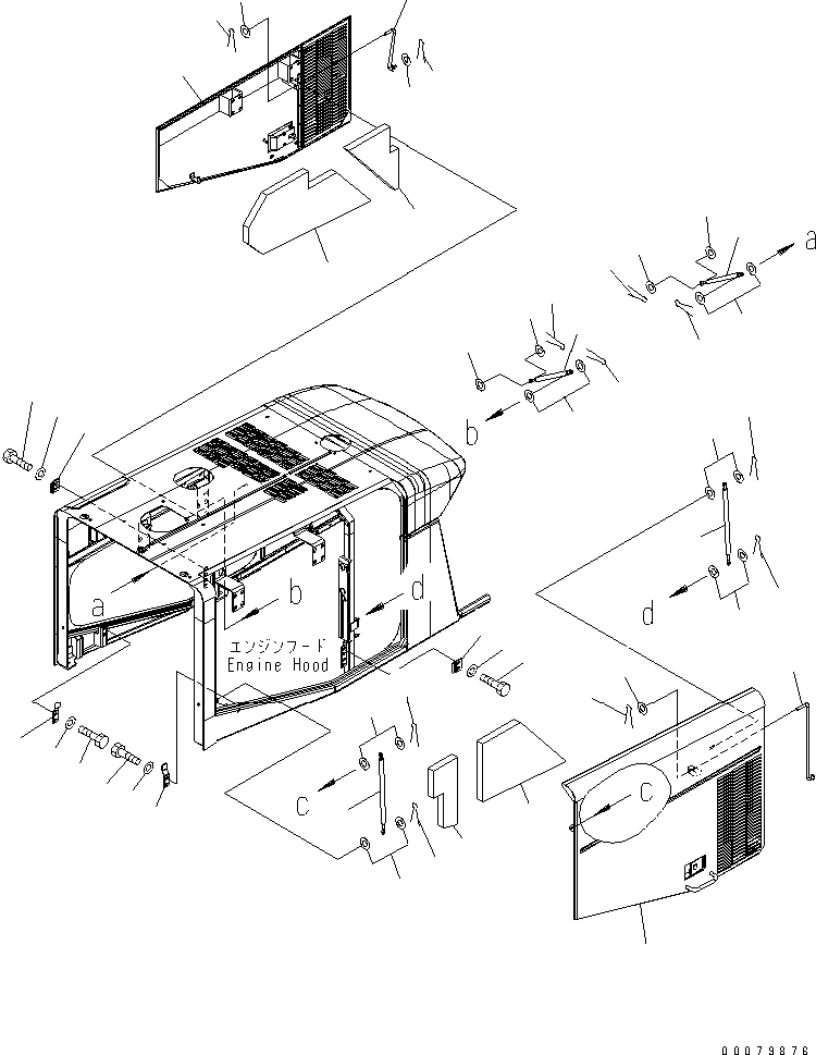 Wheel Loaders Komatsu / WA380-5L S/N A52001-UP(WA380-0E) / HOOD (GAS SPRING) (FOR FULL FENDER)(270080 : M4100-06A1)