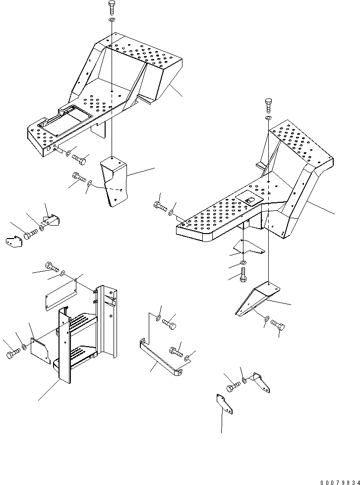 Wheel Loaders Komatsu / WA380-5L S/N A52001-UP(WA380-0E) / LADDER (SUPPORT MOUNT AND COVER)(270250 : M4310-03A0)