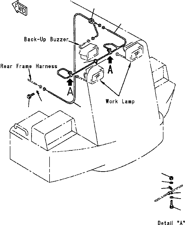 Wheel Loaders Komatsu / WA380-3L S/N A50001-UP(WA3803) / ELECTRICAL SYSTEM REAR GUARD LINE(01-058 : 01-058)