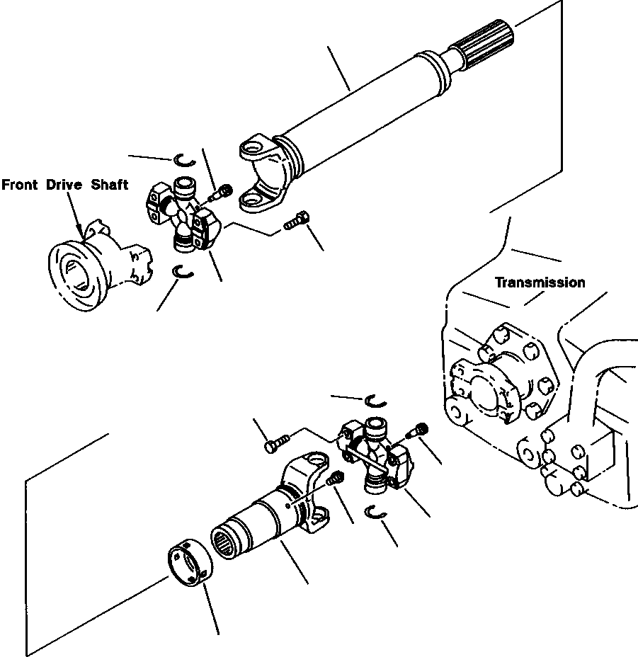 Wheel Loaders Komatsu / WA380-3L S/N A50001-UP(WA3803) / DRIVE SHAFT CENTER(03-004 : 03-004)