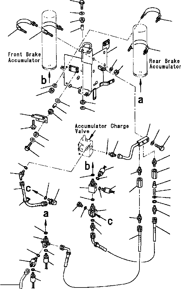 Wheel Loaders Komatsu / WA380-3L S/N A50001-UP(WA3803) / BRAKE OIL PIPING ACCUMULATOR CHARGE VALVE TO ACCUMULATOR(03-030 : 03-030)