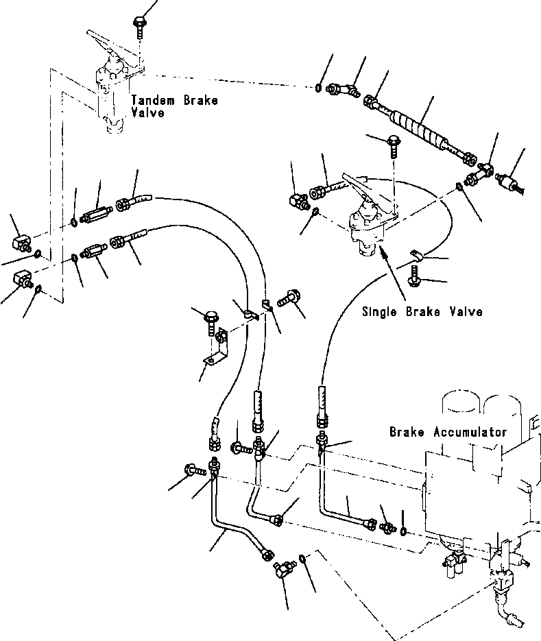 Wheel Loaders Komatsu / WA380-3L S/N A50001-UP(WA3803) / BRAKE OIL PIPING ACCUMULATOR TO BRAKE VALVE(03-034 : 03-034)