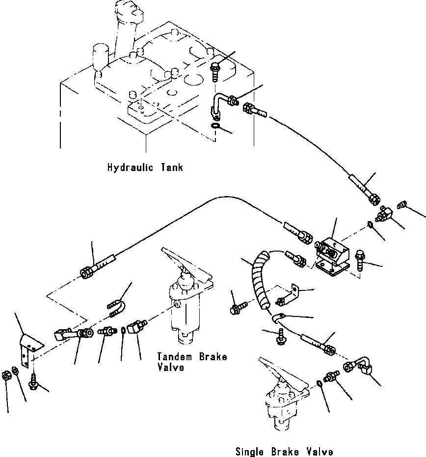 Wheel Loaders Komatsu / WA380-3L S/N A50001-UP(WA3803) / BRAKE OIL PIPING BRAKE VALVE TO HYDRAULIC TANK(03-036 : 03-036)