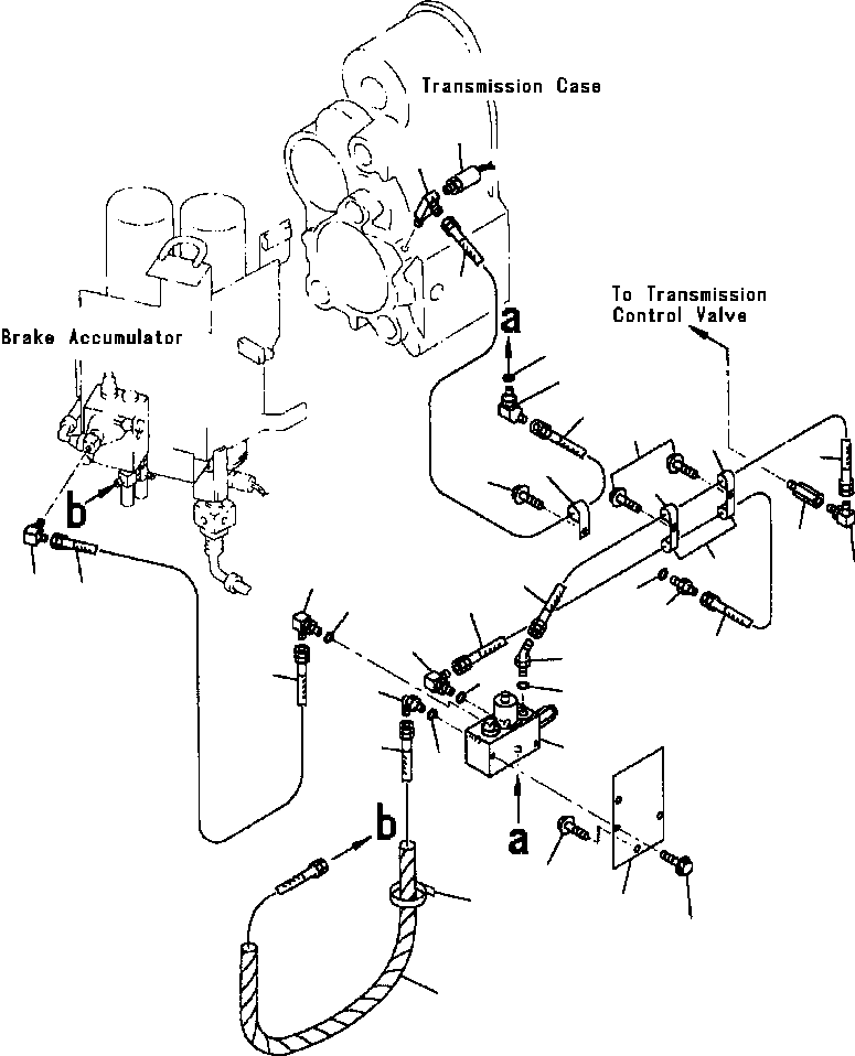 Wheel Loaders Komatsu / WA380-3L S/N A50001-UP(WA3803) / BRAKE OIL PIPING EMERGENCY PARKING BRAKE RELEASE LINE(03-042 : 03-042)