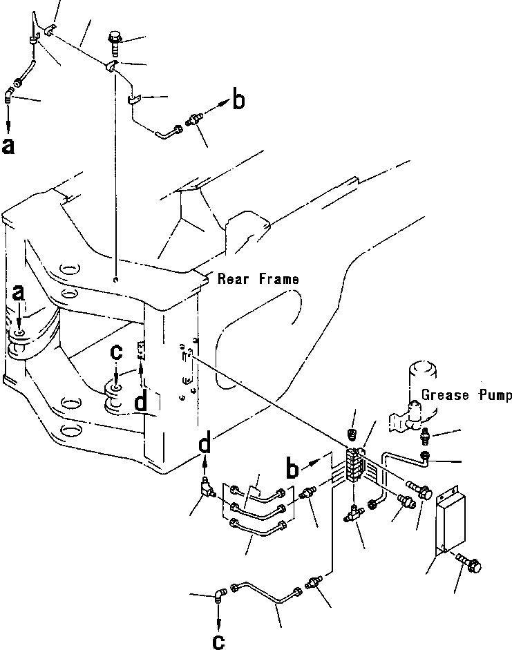 Wheel Loaders Komatsu / WA380-3L S/N A50001-UP(WA3803) / GREASE SYSTEM - AUTO REAR FRAME LINE(05-048 : 05-048)