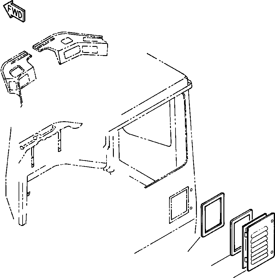 Wheel Loaders Komatsu / WA380-3L S/N A50001-UP(WA3803) / ROPS CAB FRESH AIR VENT(05-072 : 05-072)