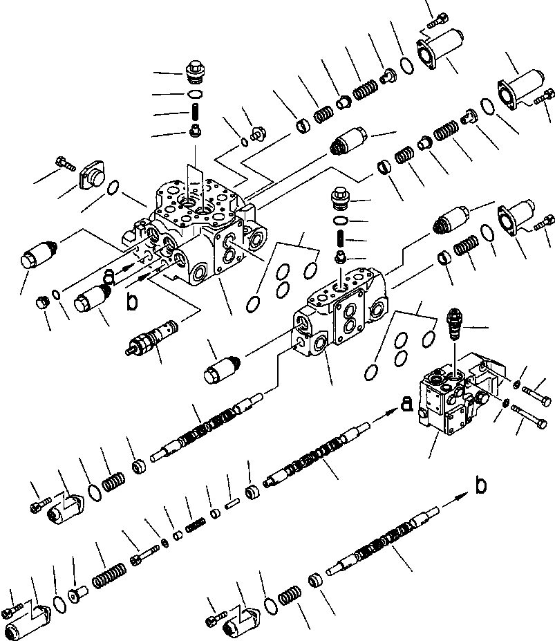 Wheel Loaders Komatsu / WA380-3L S/N A50001-UP(WA3803) / EQUIPMENT CONTROL VALVE COMPLETE ASSEMBLY, 3-SPOOL(06-014 : 06-014)