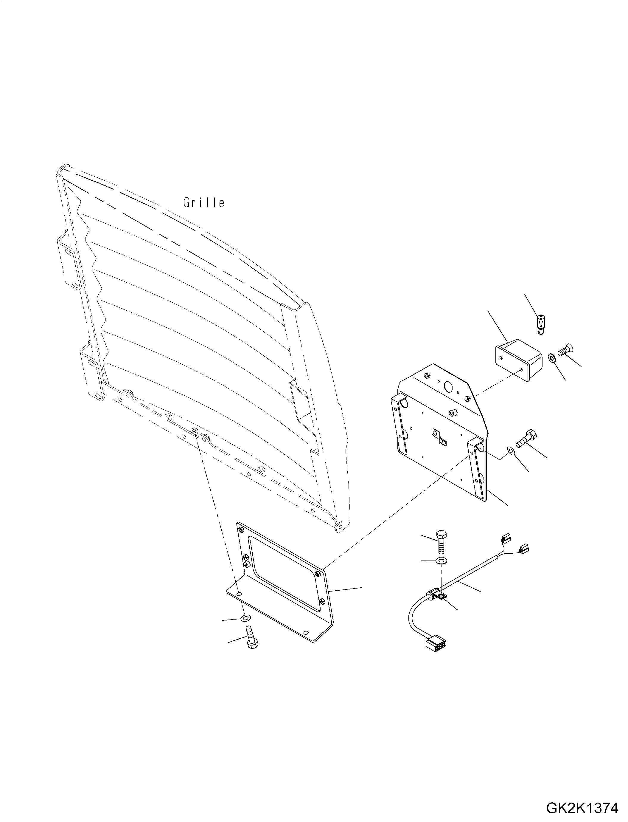 Wheel Loaders Komatsu / WA380-7 S/N H62051-UP(WA380_7H) / Battery Box, for Road Traffic Regulation, License Plate Lamp(E003008 : E0120-002008)