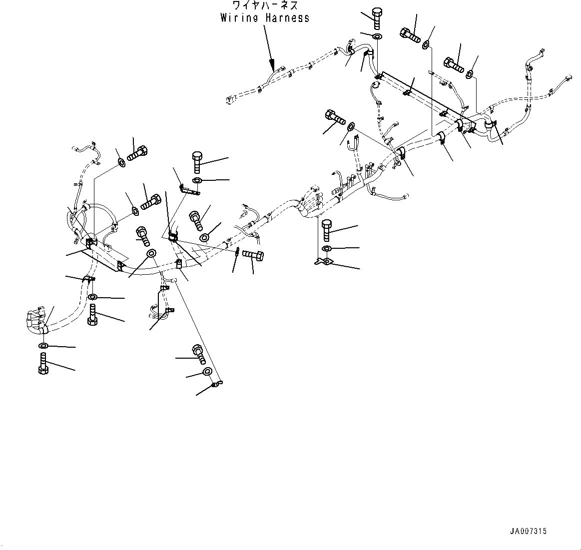 Wheel Loaders Komatsu / WA380-7 S/N H62051-UP(WA380_7H) / Rear Wiring Harness, Wiring Harness Mounting (1/3)(E006003 : E0202-001003)