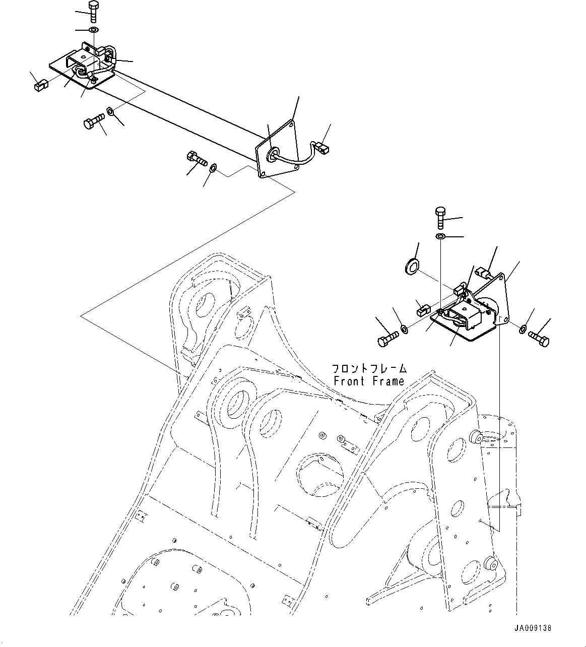 Wheel Loaders Komatsu / WA380-7 S/N H62051-UP(WA380_7H) / Front Lamp, Right Hand Driving, Wiring Harness(E007001 : E0300-001001)