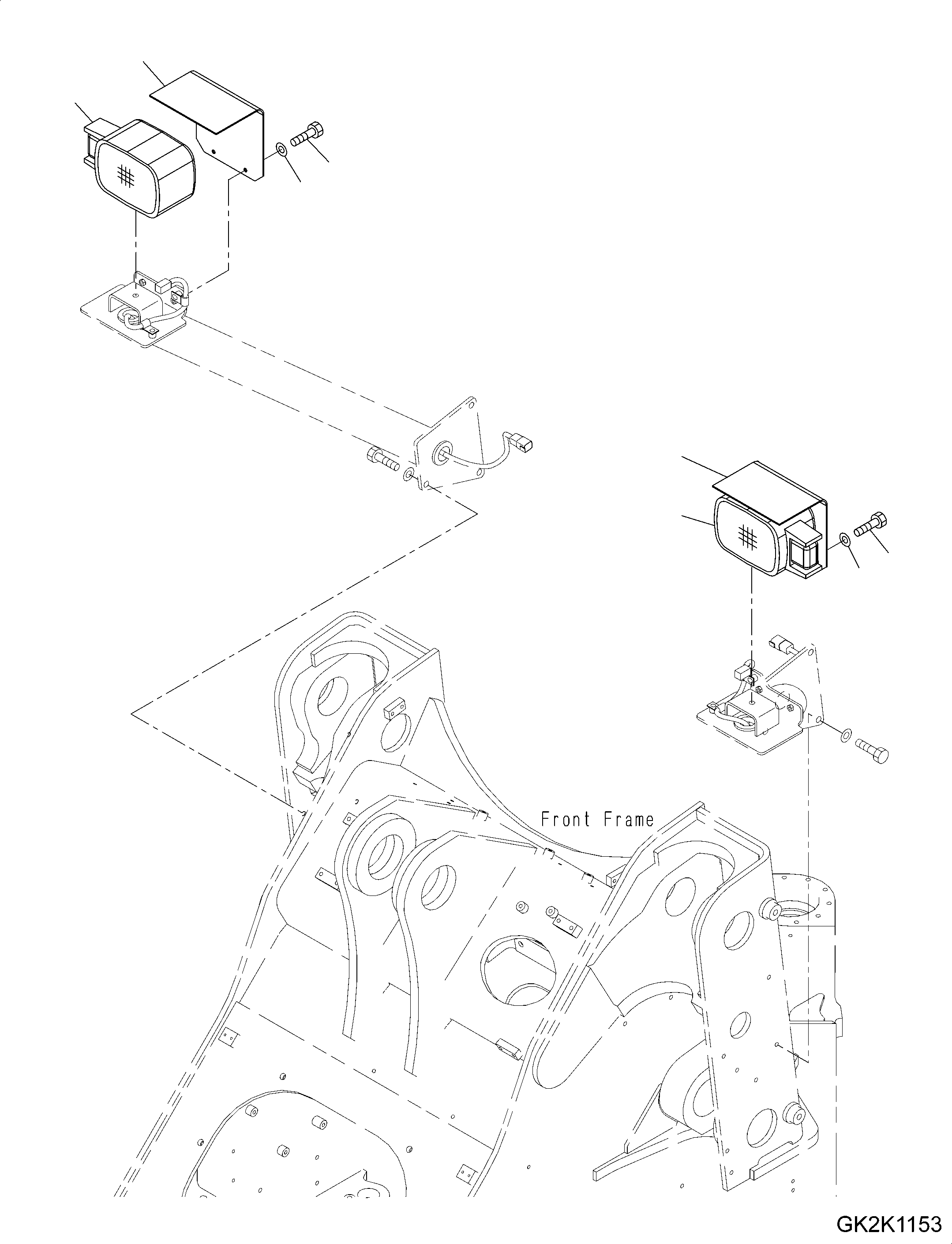 Wheel Loaders Komatsu / WA380-7 S/N H62051-UP(WA380_7H) / Front Lamp, Right Hand Driving, Lamp(E007002 : E0300-001002)