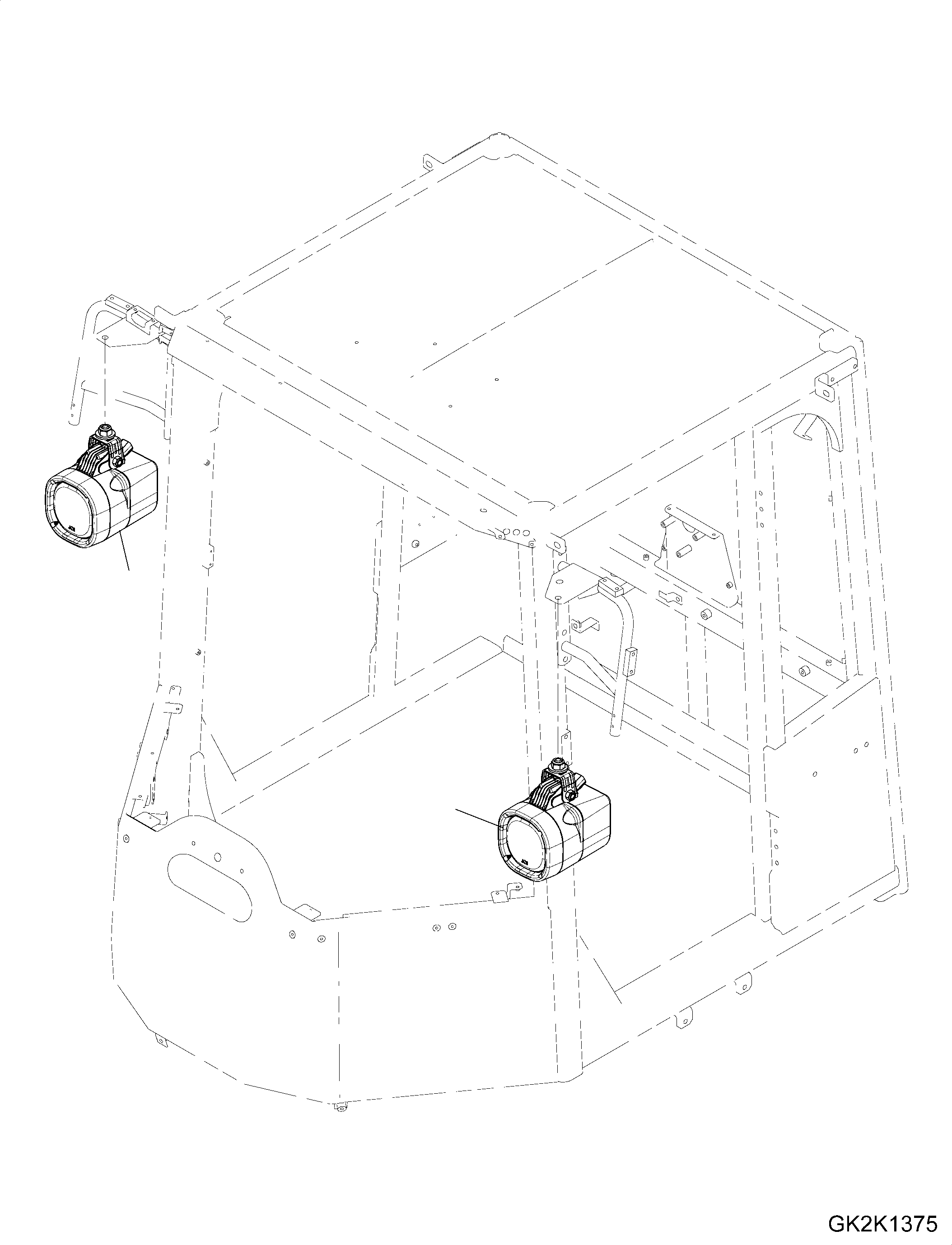 Wheel Loaders Komatsu / WA380-7 S/N H62051-UP(WA380_7H) / Working Lamp, Xenon(E010001 : E0340-002001)