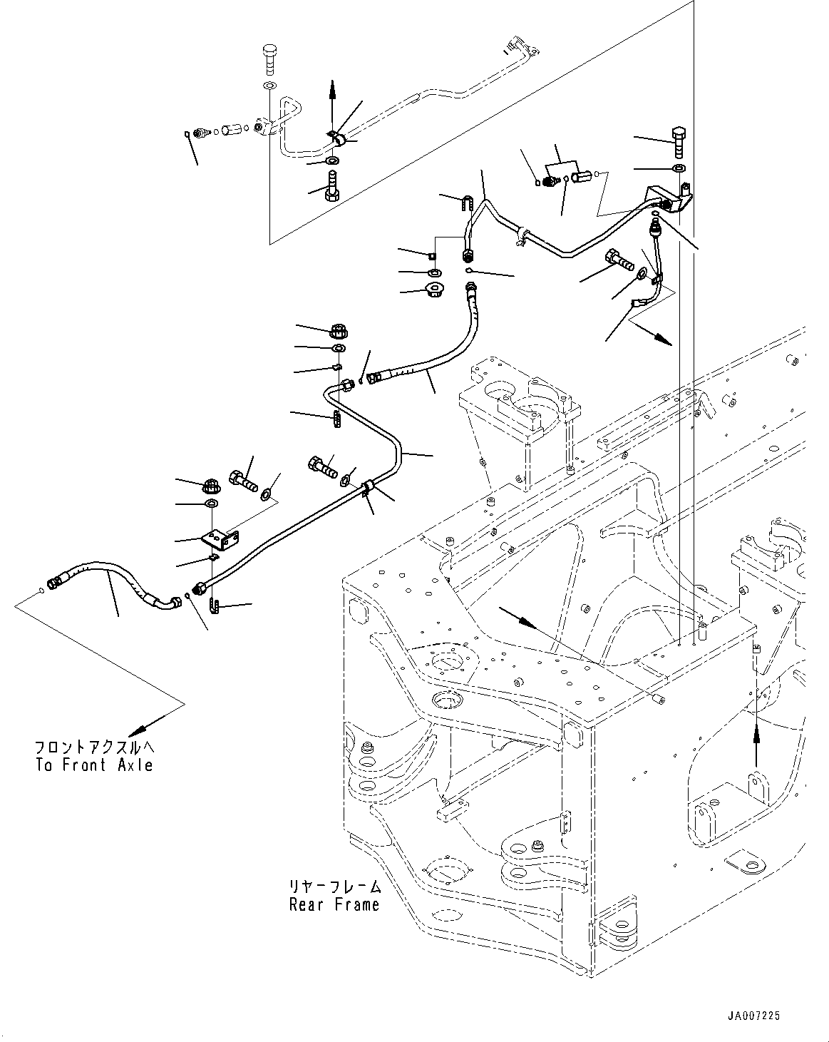 Wheel Loaders Komatsu / WA380-7 S/N H62051-UP(WA380_7H) / Brake Control, Brake Valve Piping, Front(K018008 : K4460-001008)