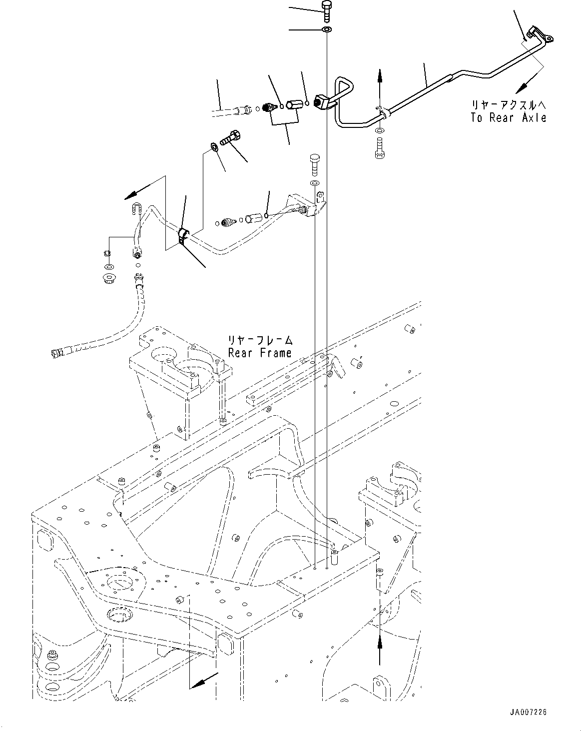 Wheel Loaders Komatsu / WA380-7 S/N H62051-UP(WA380_7H) / Brake Control, Brake Valve Piping, Rear(K018009 : K4460-001009)