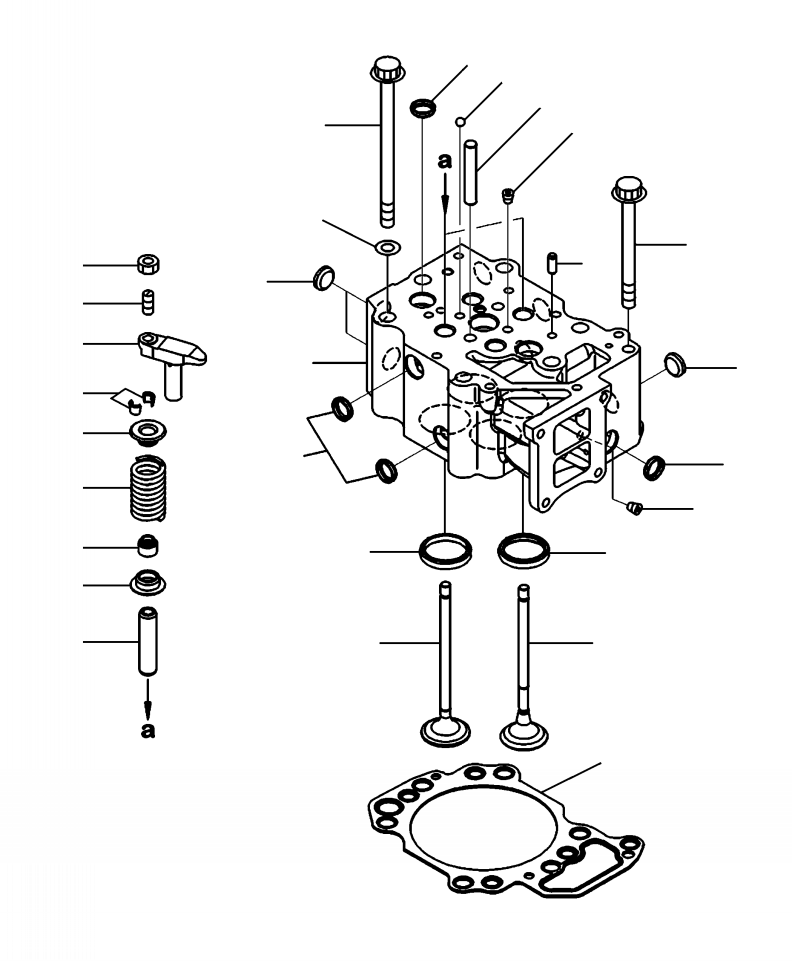 Wheel Loaders Komatsu / WA470-6 S/N A46001-UP(WA470-6N) / A1010-A3E1 CYLINDER HEAD(A-001 : A1010-A3E1)