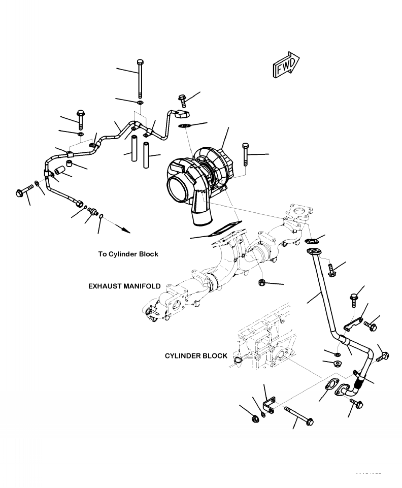 Wheel Loaders Komatsu / WA470-6 S/N A46001-UP(WA470-6N) / A1530-A3K9 TURBOCHARGER MOUNTING AND LUBRICATING OIL PIPING(A-015 : A1530-A3K9)
