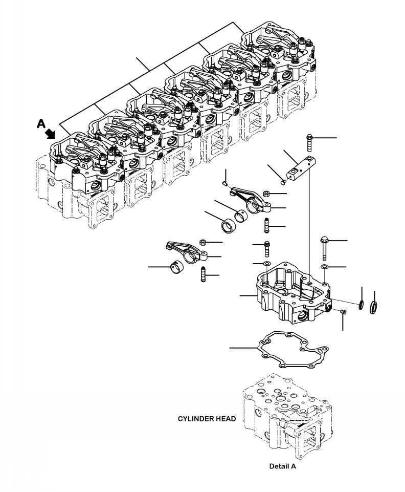 Wheel Loaders Komatsu / WA470-6 S/N A46001-UP(WA470-6N) / A2410-B3B8A ROCKER ARM AND HOUSING(A-075 : A2410-B3B8A)